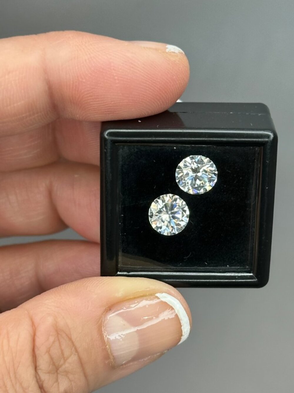 Matching Pair of 1.25ct (7mm) White Diamonds
